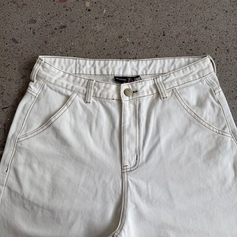 Derschutze Embroidered Denim Shorts Off White - 8