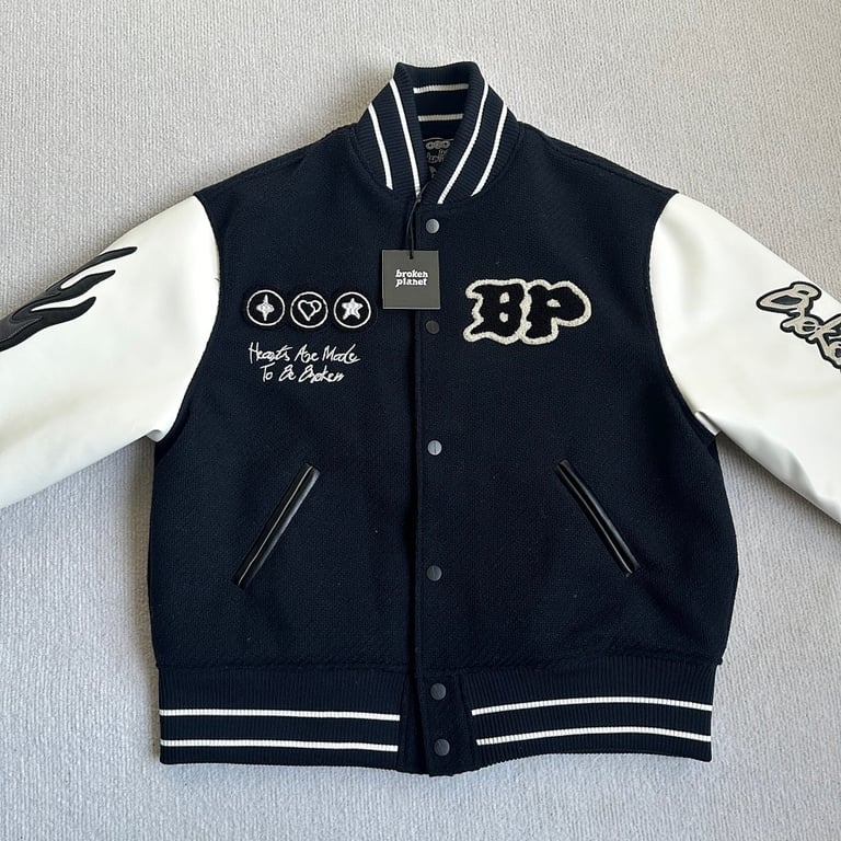 Broken Planet Varsity Jacket Black/White - 8