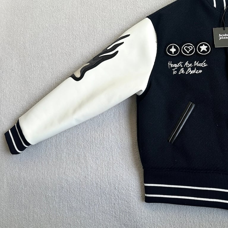 Broken Planet Varsity Jacket Black/White - 12