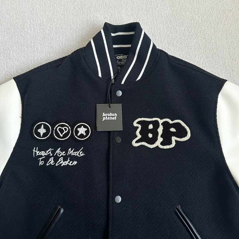 Broken Planet Varsity Jacket Black/White - 13