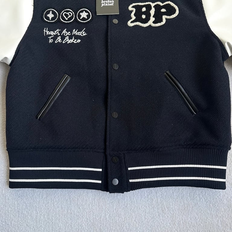 Broken Planet Varsity Jacket Black/White - 14