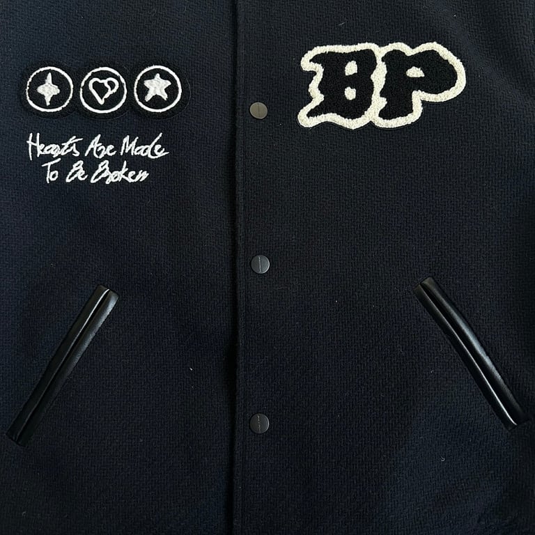 Broken Planet Varsity Jacket Black/White - 18