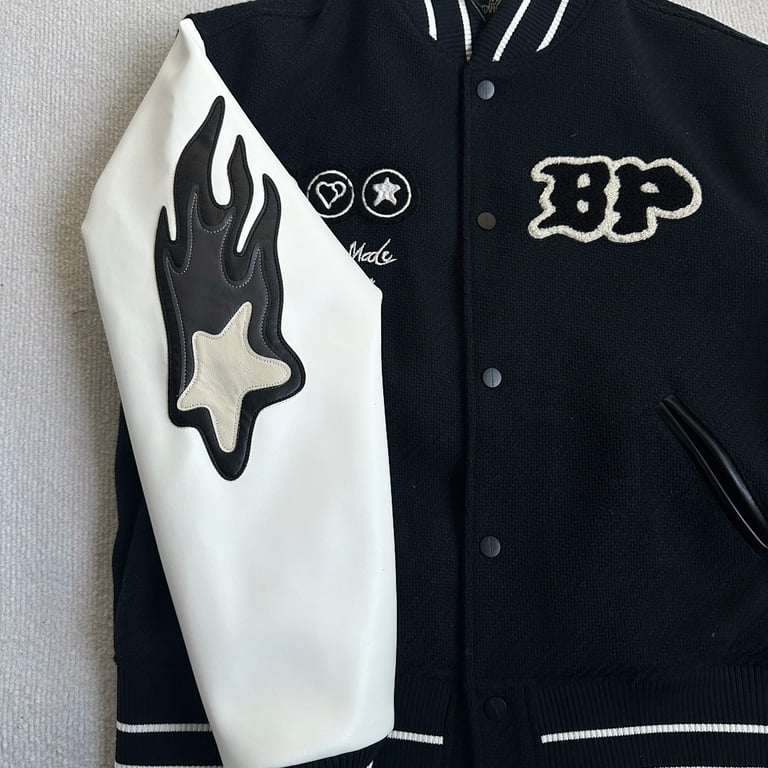Broken Planet Varsity Jacket Black/White - 20
