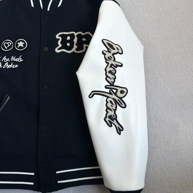 Broken Planet Varsity Jacket Black/White - 22