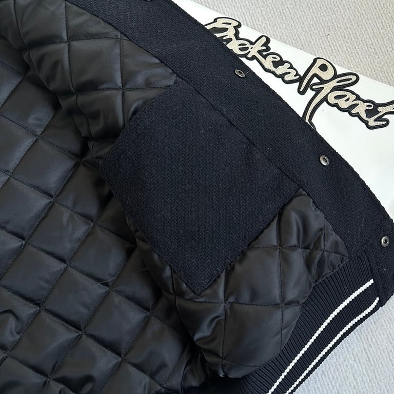 Broken Planet Varsity Jacket Black/White - 26