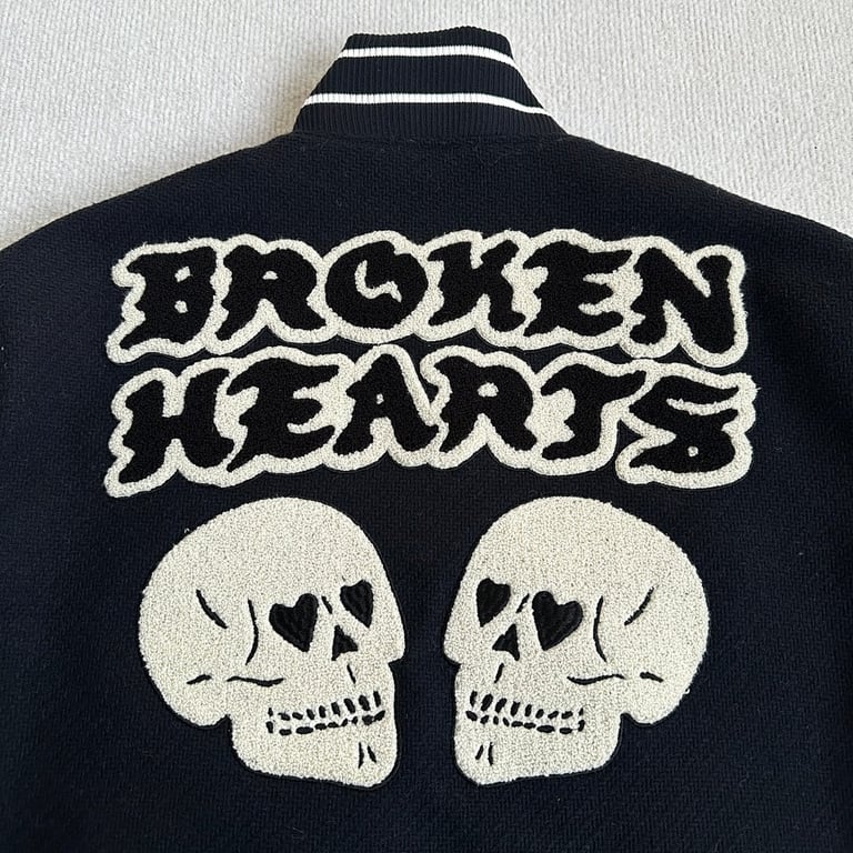 Broken Planet Varsity Jacket Black/White - 30