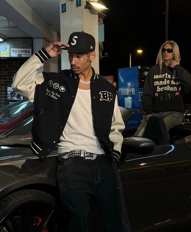 Broken Planet Varsity Jacket Black/White - 33