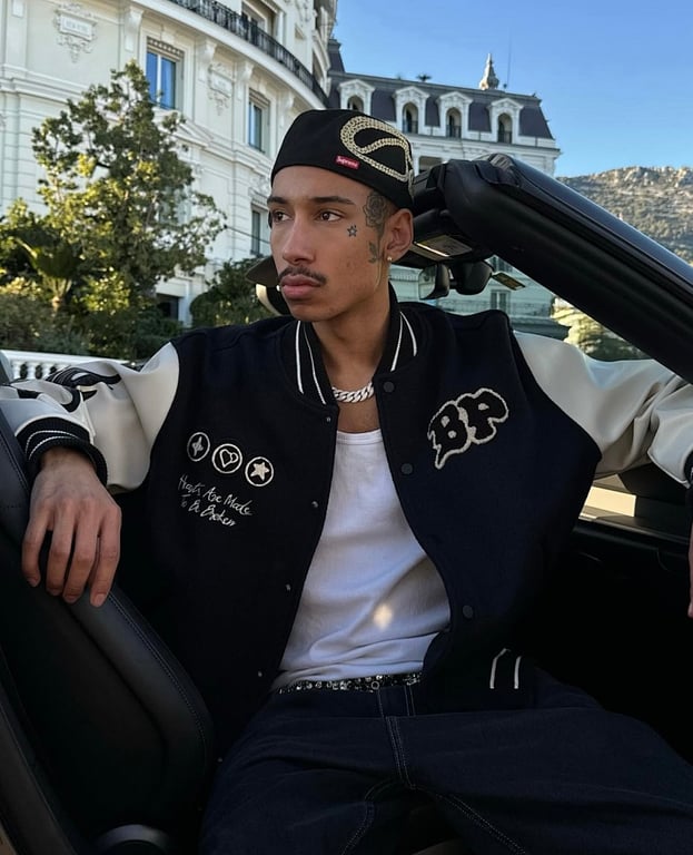 Broken Planet Varsity Jacket Black/White - 34