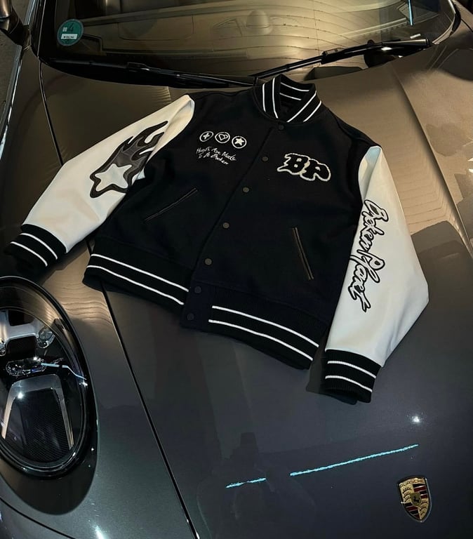 Broken Planet Varsity Jacket Black/White - 35