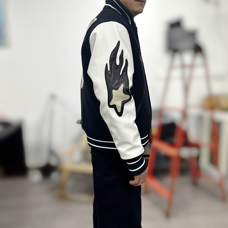 Broken Planet Varsity Jacket Black/White - 3