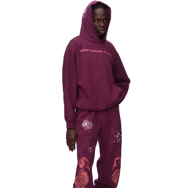 Sp5der Nocturnal Highway Hoodie Dark Purple - 31