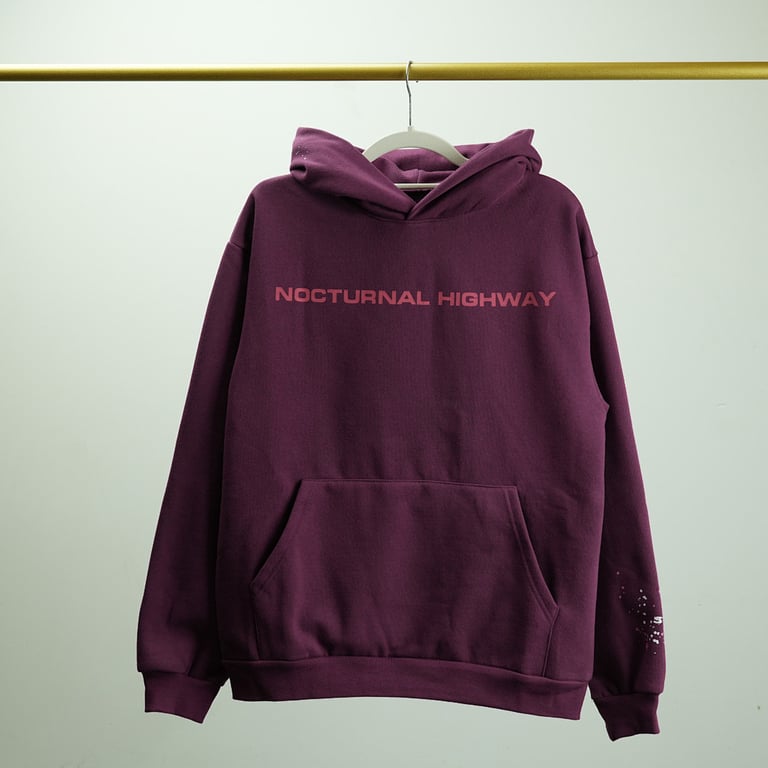 Sp5der Nocturnal Highway Hoodie Dark Purple - 67