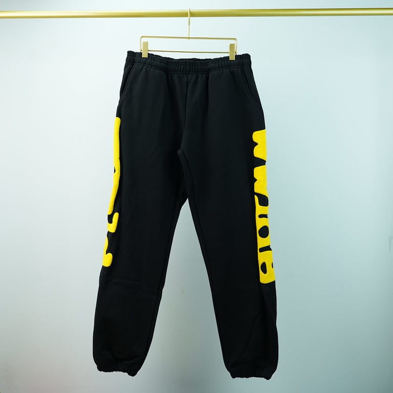 Sp5der Beluga Sweatpants Onyx/Yellow - 12