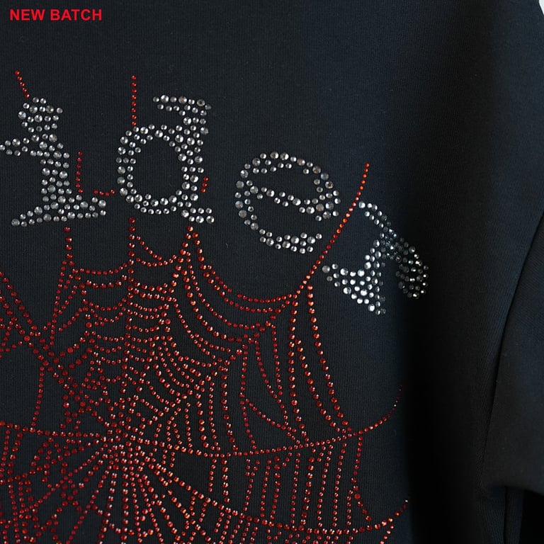 Sp5der OG Rhinestone Logo Hoodie Black - 17