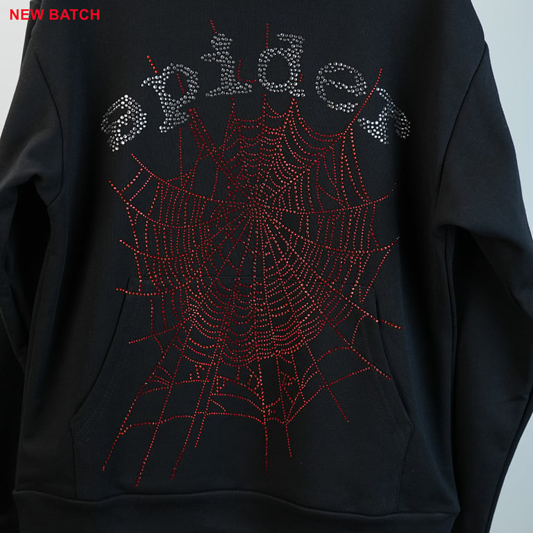 Sp5der OG Rhinestone Logo Hoodie Black - 21
