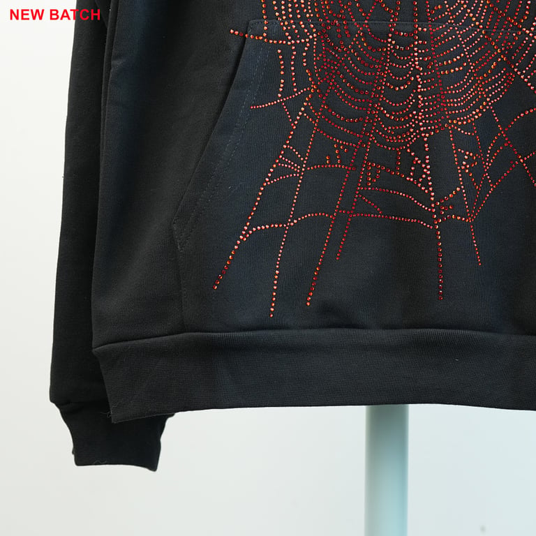 Sp5der OG Rhinestone Logo Hoodie Black - 27