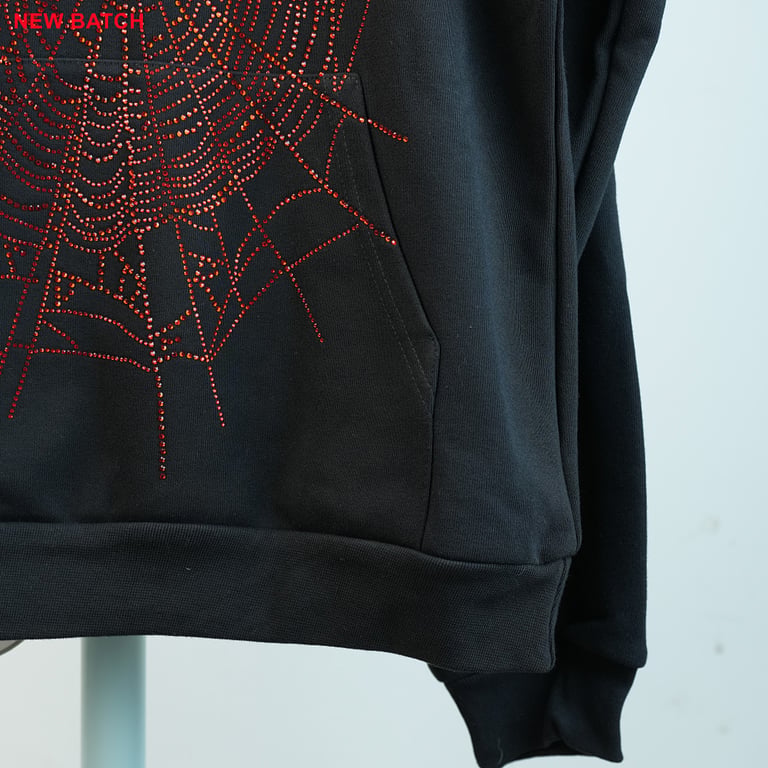 Sp5der OG Rhinestone Logo Hoodie Black - 28