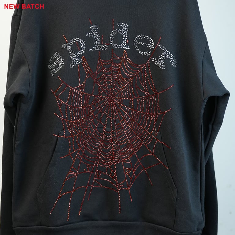 Sp5der OG Rhinestone Logo Hoodie Black - 30