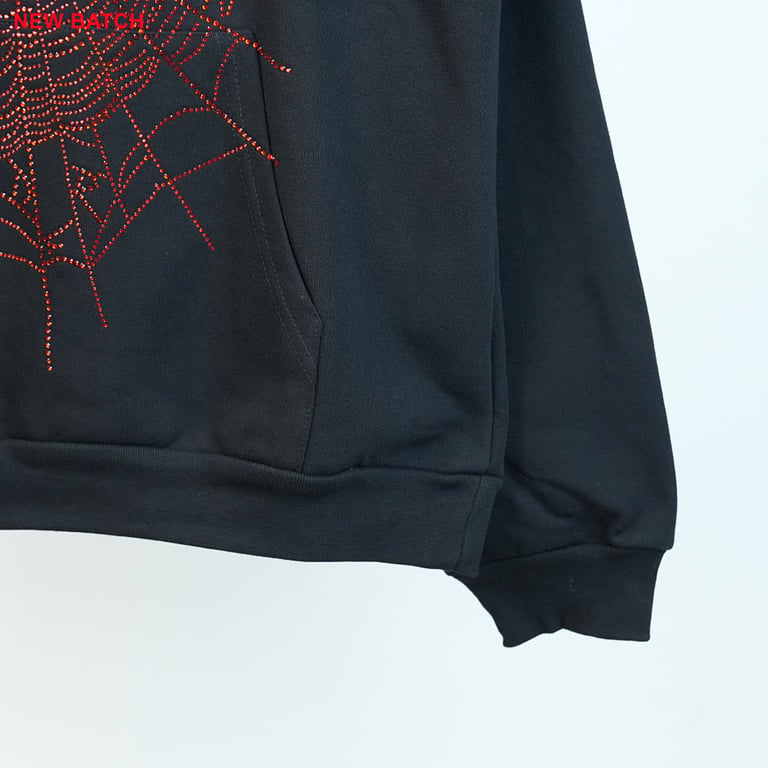 Sp5der OG Rhinestone Logo Hoodie Black - 4