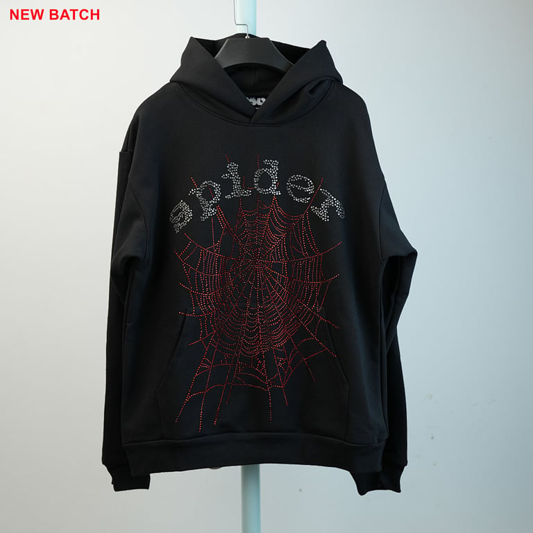 Sp5der OG Rhinestone Logo Hoodie Black - 31