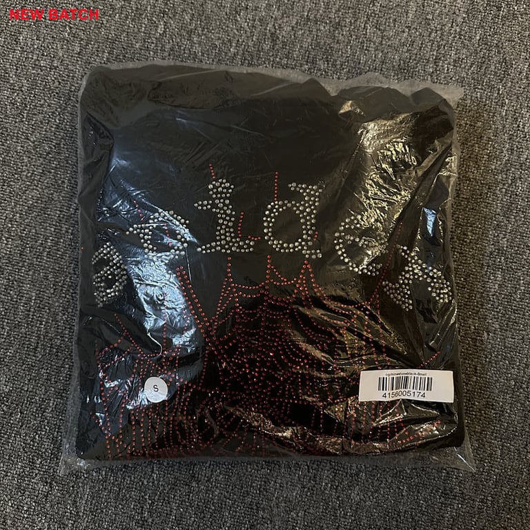 Sp5der OG Rhinestone Logo Hoodie Black - 32