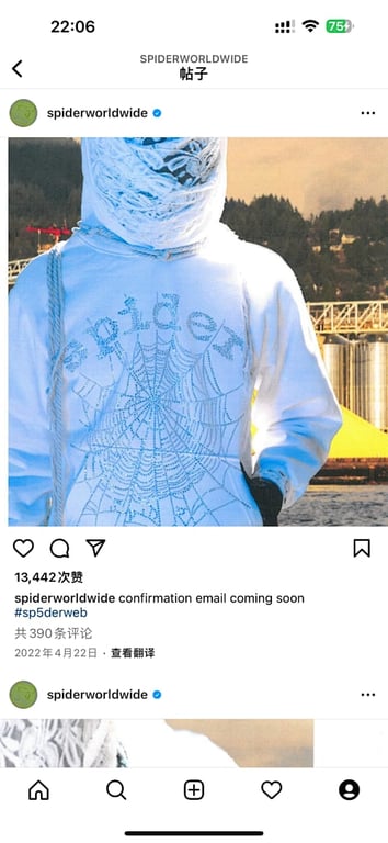 Sp5der OG Rhinestone Logo Hoodie Black - 37