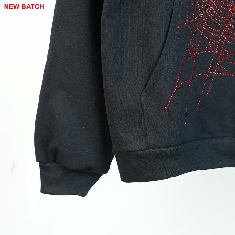 Sp5der OG Rhinestone Logo Hoodie Black - 5
