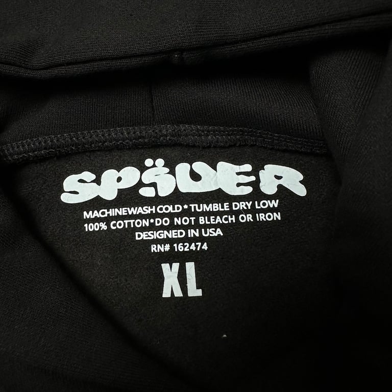 Sp5der OG Rhinestone Logo Hoodie Black - 42