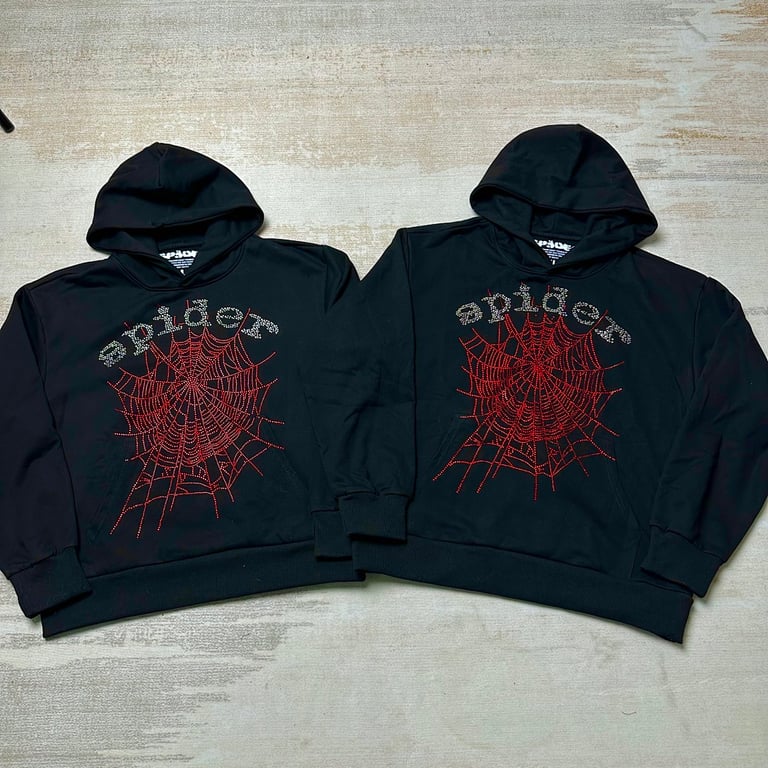 Sp5der OG Rhinestone Logo Hoodie Black - 50