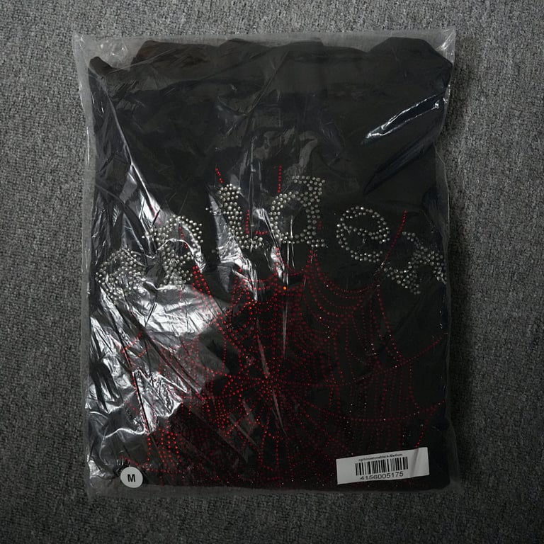 Sp5der OG Rhinestone Logo Hoodie Black - 52