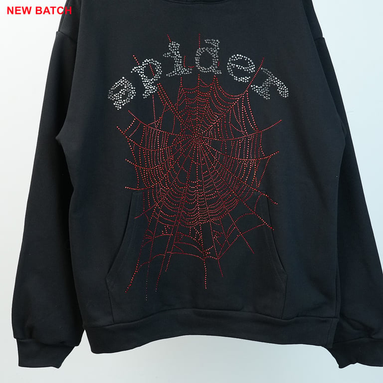Sp5der OG Rhinestone Logo Hoodie Black - 7