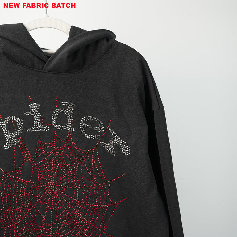 Sp5der OG Rhinestone Logo Hoodie Black - 60
