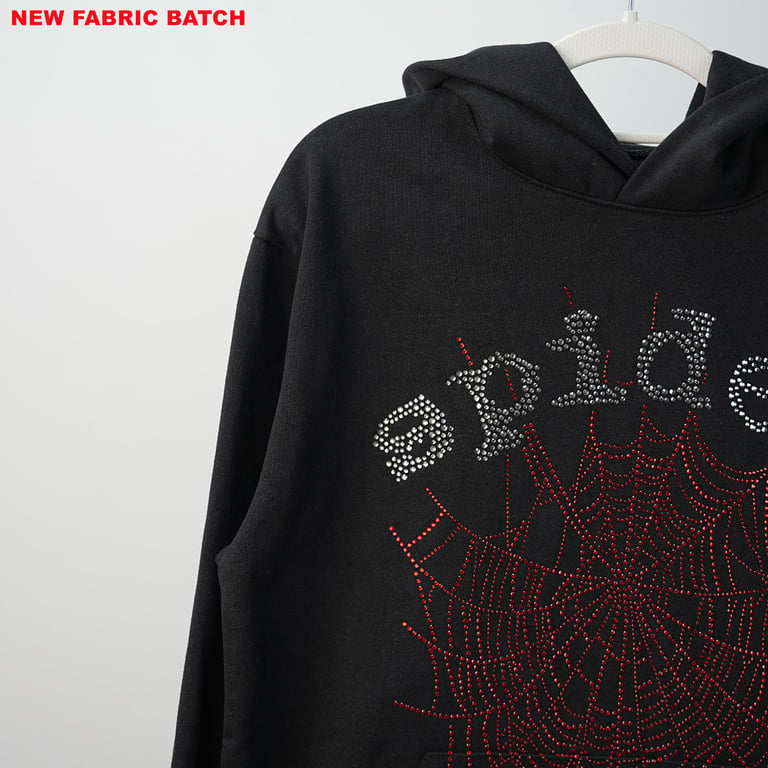 Sp5der OG Rhinestone Logo Hoodie Black - 61