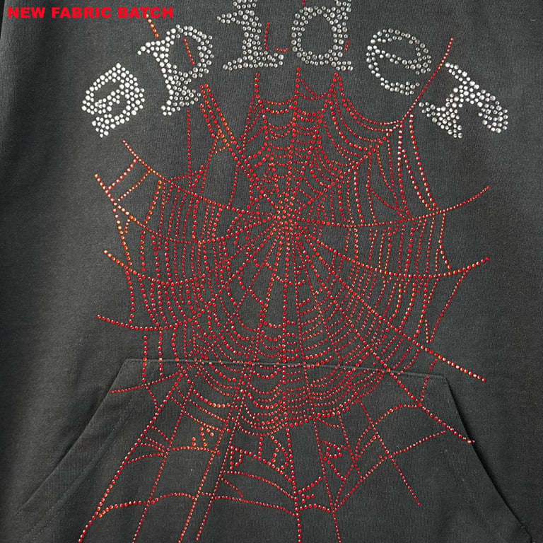 Sp5der OG Rhinestone Logo Hoodie Black - 62