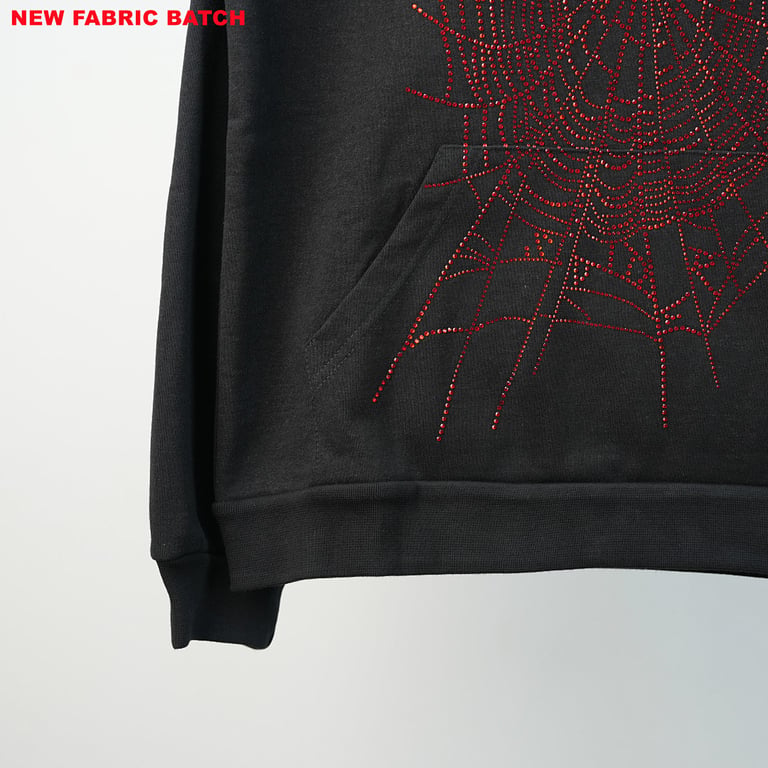 Sp5der OG Rhinestone Logo Hoodie Black - 64