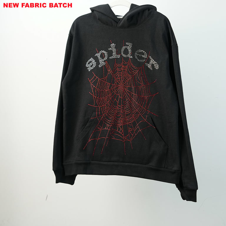 Sp5der OG Rhinestone Logo Hoodie Black - 65