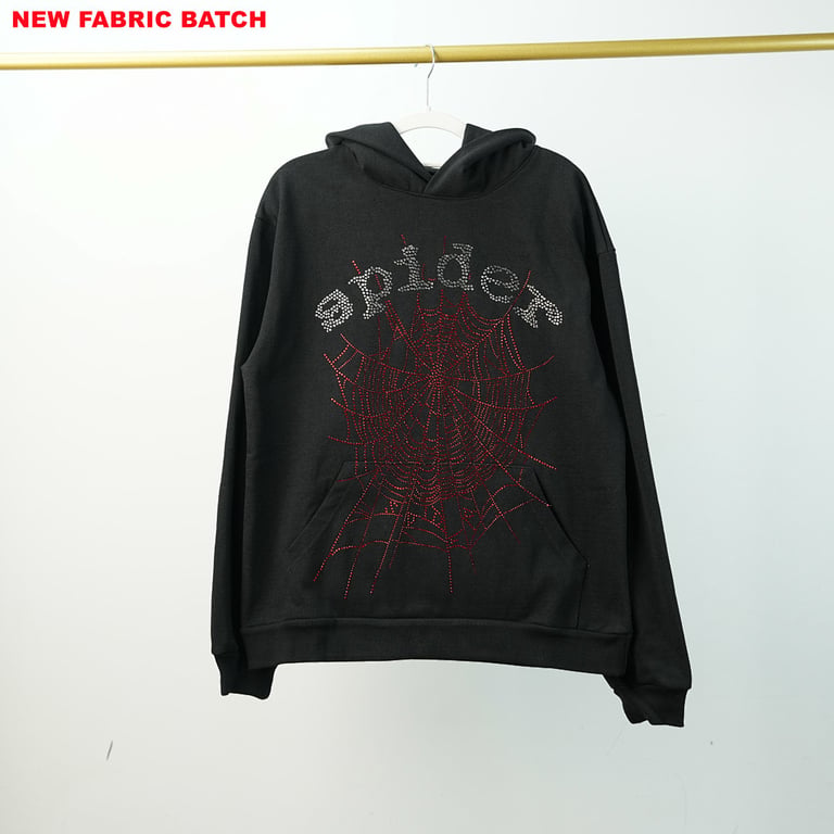 Sp5der OG Rhinestone Logo Hoodie Black - 66