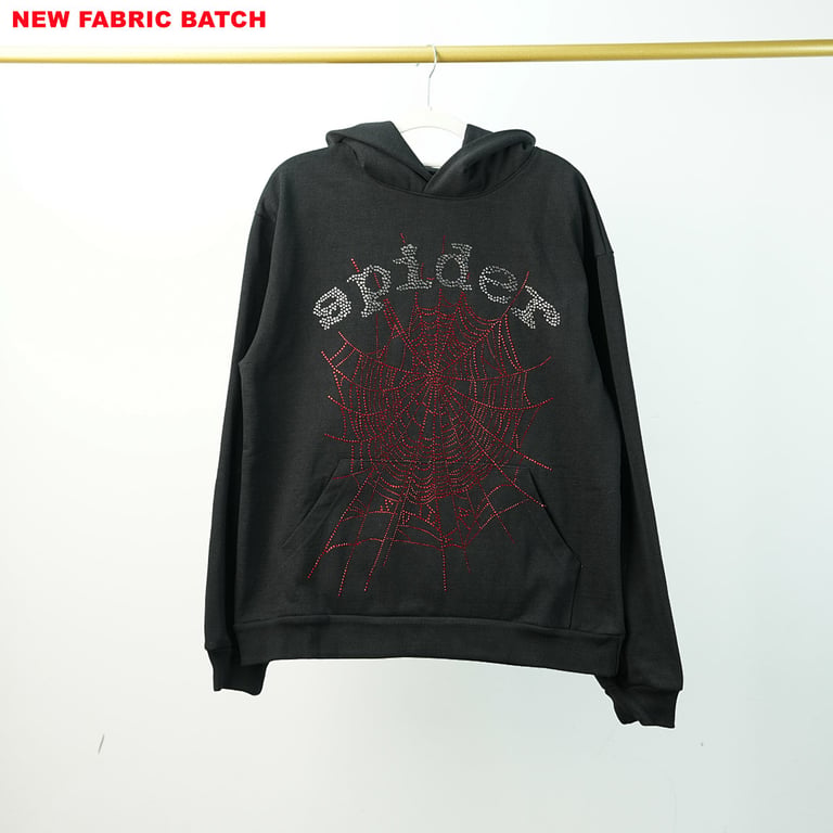 Sp5der OG Rhinestone Logo Hoodie Black - 67