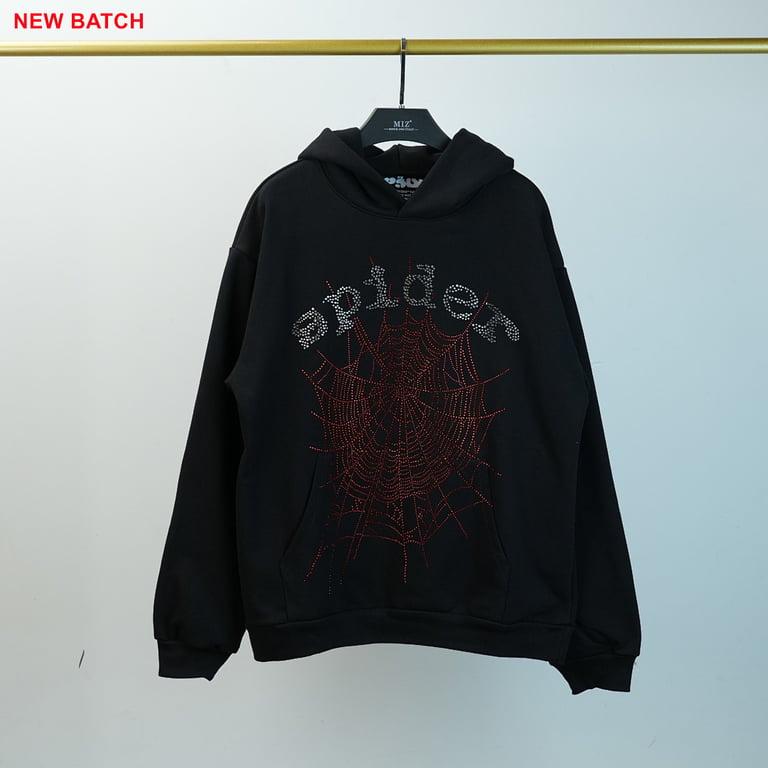 Sp5der OG Rhinestone Logo Hoodie Black - 8