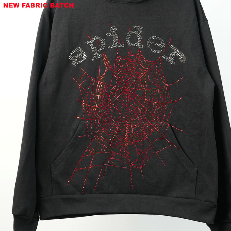 Sp5der OG Rhinestone Logo Hoodie Black - 73