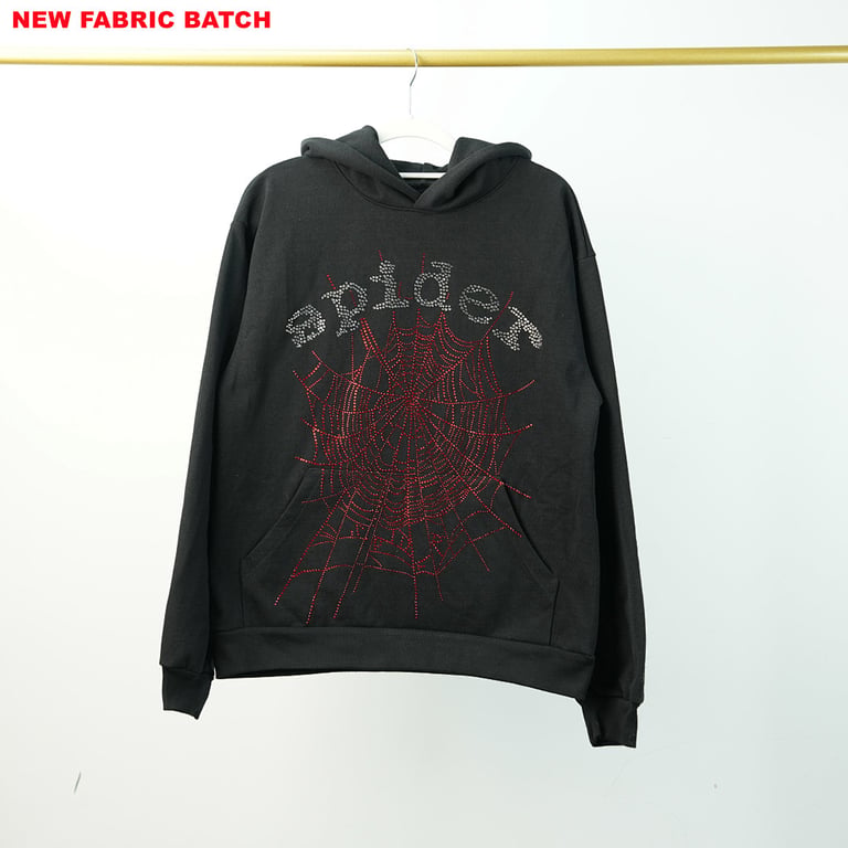 Sp5der OG Rhinestone Logo Hoodie Black - 74