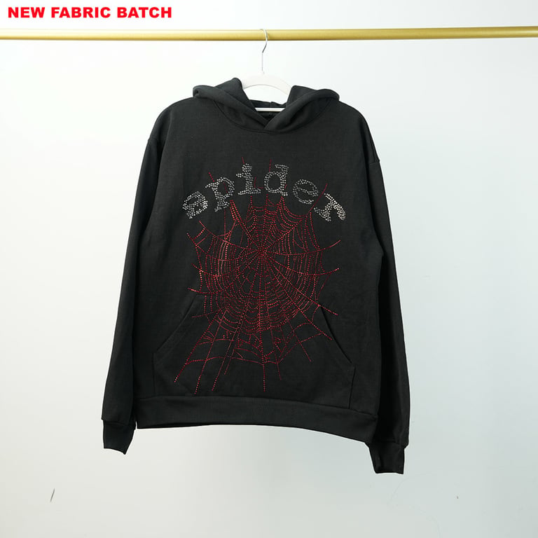 Sp5der OG Rhinestone Logo Hoodie Black - 75
