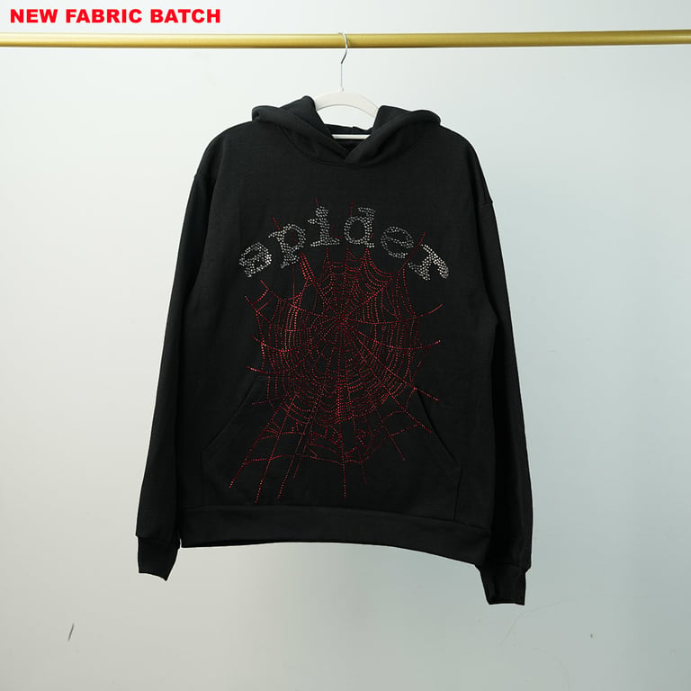 Sp5der OG Rhinestone Logo Hoodie Black - 76