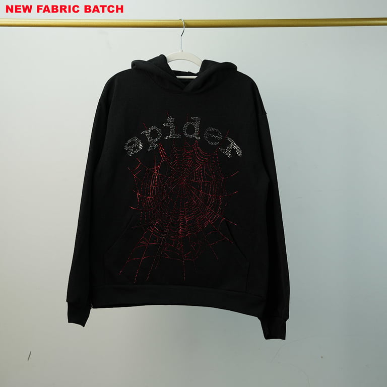 Sp5der OG Rhinestone Logo Hoodie Black - 77
