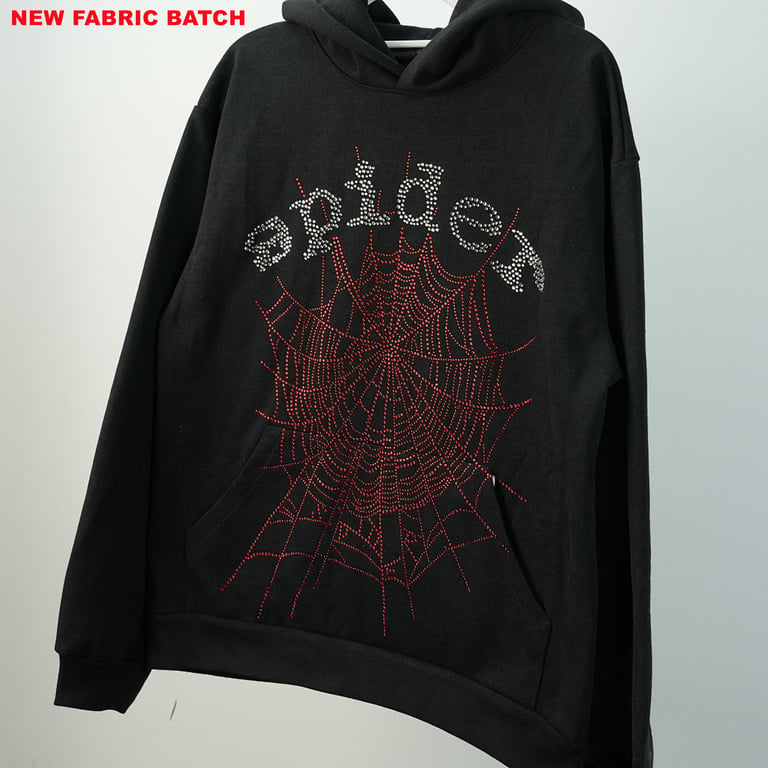 Sp5der OG Rhinestone Logo Hoodie Black - 83