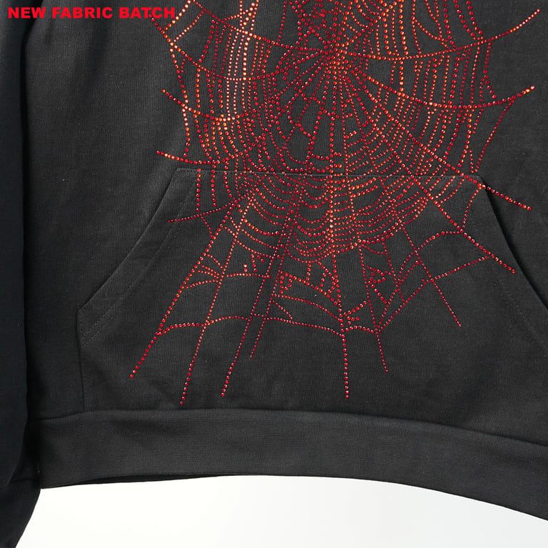 Sp5der OG Rhinestone Logo Hoodie Black - 84