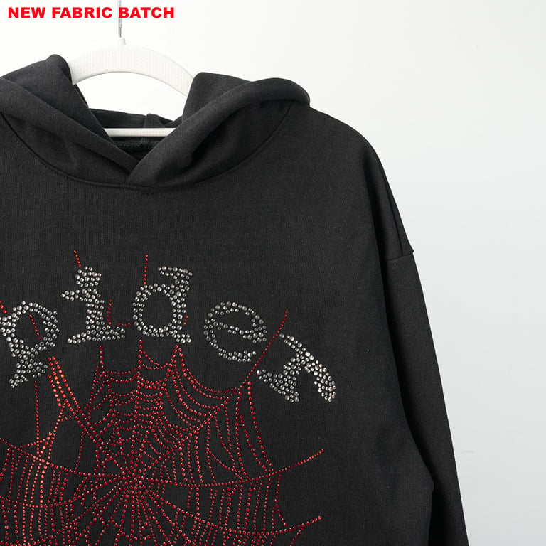 Sp5der OG Rhinestone Logo Hoodie Black - 85