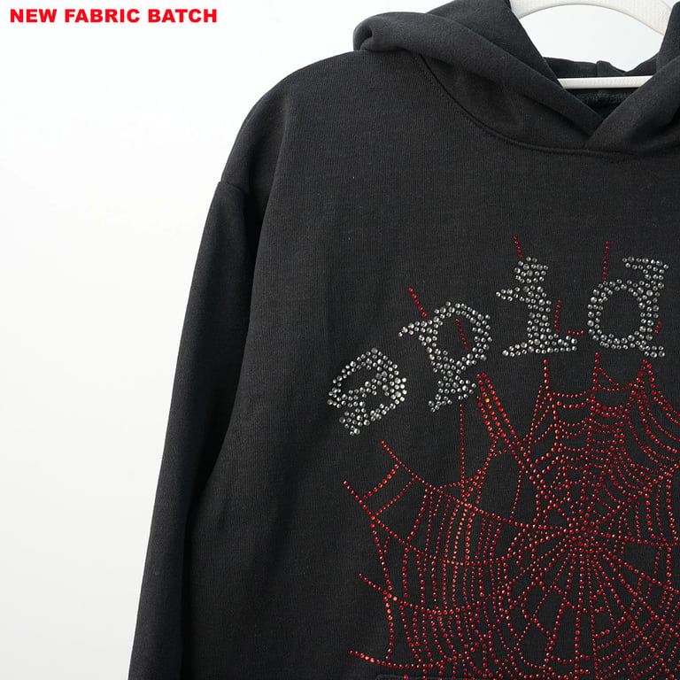 Sp5der OG Rhinestone Logo Hoodie Black - 86