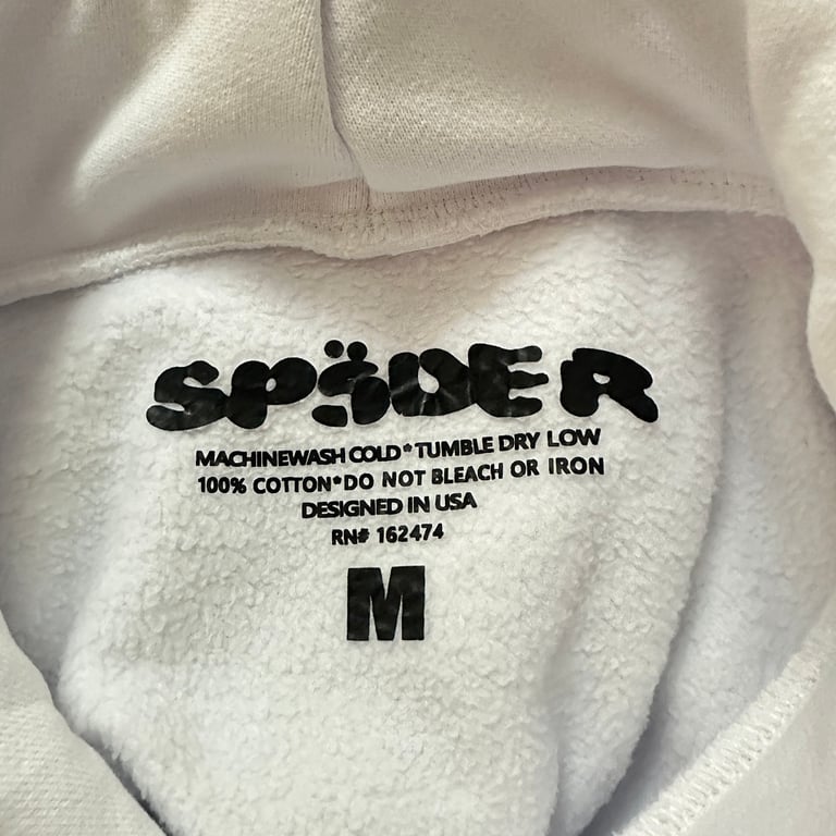 Sp5der Rhinestone Logo Hoodie White - 20