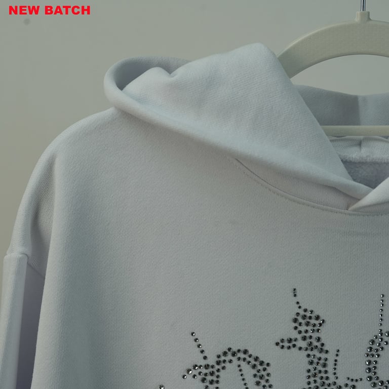 Sp5der Rhinestone Logo Hoodie White - 22